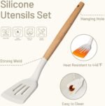 CAROTE 22pcs Silicone Cooking Utensils Set, 446°F Heat Resistant Kitchen Utensils Gadgets Set, Spatula, Turner, Whisk, Tongs - Image 4