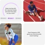 Google Pixel Watch 4 (45mm) - Android Smartwatch with Heart Rate and Sleep Tracking - 40-Hour Battery - Fitness Tracking - Google AI - Satin Moonstone Aluminum Case - Moonstone Active Band - Wi-Fi - Image 4