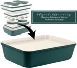 Country Kitchen Nonstick Stackable Bakeware Set - Deluxe Heavy Duty, Durable, Easy Release Baking Set, Sage, 13 Pcs - Image 3