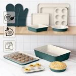 Country Kitchen Nonstick Stackable Bakeware Set - Deluxe Heavy Duty, Durable, Easy Release Baking Set, Sage, 13 Pcs - Image 5