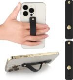 2Pcs Phone Loop Finger Holder, Silicone Phone Grip Phone Finger Strap Stand Universal Portable Finger Kickstand for Most Smartphones (2pcs-Black) - Image 3