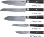 Yatoshi Knives Magnetic Kitchen Knife Block Set - Japanese 67 Layer High-Grade VG-10 Steel Knives, Sharp, G10 Handle Professional Kitchen Knife Set - Black Damascus (6 pieces) - Image 3