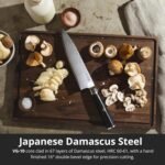 Yatoshi Knives Magnetic Kitchen Knife Block Set - Japanese 67 Layer High-Grade VG-10 Steel Knives, Sharp, G10 Handle Professional Kitchen Knife Set - Black Damascus (6 pieces) - Image 4