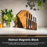 Yatoshi Knives Magnetic Kitchen Knife Block Set - Japanese 67 Layer High-Grade VG-10 Steel Knives, Sharp, G10 Handle Professional Kitchen Knife Set - Black Damascus (6 pieces) - Image 5