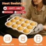 2Pack Silicone Muffin Pan For Baking With Metal Reinforced Frame, 12 Cup Regular Size Nonstick Cupcake Pan, BPA Free Silicone Muffin Tray, Cupcake Baking Pan Molds for Oven - Image 6
