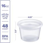 GUSTO [48 Sets 16 oz. Plastic Deli Disposable Food Storage Containers With Airtight Lids (Formerly Comfy Package) - Image 3