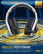 Tatybo Wireless Gaming Headset for PC, Ps5, Ps4, 2.4 Ghz USB & Type-C Gaming Headphones with Microphone, 30H Battery Bluetooth Headphones for Switch, Laptop, Mobile, Mac - Image 3
