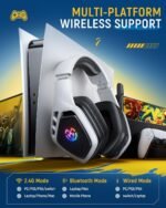 Tatybo Wireless Gaming Headset for PC, Ps5, Ps4, 2.4 Ghz USB & Type-C Gaming Headphones with Microphone, 30H Battery Bluetooth Headphones for Switch, Laptop, Mobile, Mac - Image 4