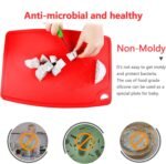 Liflicon Thick Silicone Cutting Board 12.6'' x 9.1'' Juice Grooves Easy Grip Handle Dishwasher Safe-Red - Image 5