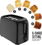OVENTE Electric Toaster Machine with 6-Shade Browning Selector Setting, Compact Design and Removable Crumb Tray, 700W Power Perfect for Toasting Bread, Thin Bagels and Waffles - Image 3