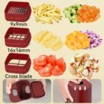 Vegetable Fruit Chopper French Fries Cutter Potato Onion Tomato 3 Sizes Dicer (RED) - Image 4