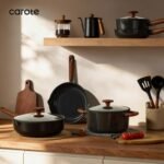 CAROTE ceramic cookware set,nonstick pots and pans，14PCS Non Toxic Healthy Non Stick Kitchen Cooking Pots and Frying Pans Set, PFAS PTFE Free - Image 6