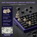 RK ROYAL KLUDGE X87 Mechanical Keyboard 75% Wired Keyboard Gaming with 86 Keys, Gasket Mount, Ice-Blue Backlight, Purple Shell Design, Software Support, Hot-Swappable Creamy Switch Black - Image 4