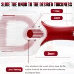 Mandoline Slicer with Hand-Held, Vegetable Slicer with Food Holder， Adjustable Stainless Steel Blade, Comfort Grip, Easy to Clean, Ideal for Speedy Slicing of Fruits and Vegetables - Image 4