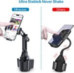 Miracase 2025 Upgraded Universal Cup Phone Holder for Car, [Rotatable & Adjustable] Long Neck Car Cup Holder Phone Mount Compatible with iPhone, Samsung, Google & More Smartphones - Image 3