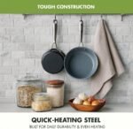 GreenPan Swift Healthy Ceramic Nonstick, 1QT and 2QT Saucepan Set, Stainless Steel Handle, PFAS-Free, Dishwasher Safe, Oven Safe, Black - Image 4