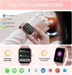 Smart Watch for Women Men, Fitness Tracker Watch for Android Phones iPhone Compatible, 1.85" Smart Watches for Women Men, 110+ Sport Modes Smartwatch (2 Strap) - Image 3