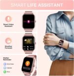 Smart Watch for Women Men, Fitness Tracker Watch for Android Phones iPhone Compatible, 1.85" Smart Watches for Women Men, 110+ Sport Modes Smartwatch (2 Strap) - Image 4