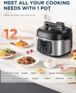 Midea WideMax 12-in-1 Electric Pressure Cooker, 6.5 Quart, 12 Presets, Multi-Functional Programmable Slow Cooker, Rice Cooker, Steamer, Sauté Pan, Cake, Yogurt, Warmer and More - Image 3