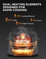 Midea WideMax 12-in-1 Electric Pressure Cooker, 6.5 Quart, 12 Presets, Multi-Functional Programmable Slow Cooker, Rice Cooker, Steamer, Sauté Pan, Cake, Yogurt, Warmer and More - Image 5