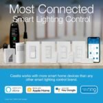 Lutron Claro Smart Light Switch for Caseta Lighting, for LED Lights, Fans, 5 Amp, Single-Pole/3-Way, Neutral Required, DVRF-5NSS-WH-2, White, 2 Pack - Image 3