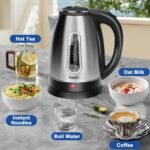 Stainless Steel Electric Kettle, 1.8 Liters Tea, Coffee Kettle & Hot Water Boiler, 360° Swivel Base, BPA Free, Auto Shut-Off, Boil-Dry Proof, 1100W - Image 4