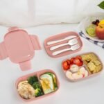 JBGOYON® Bento Lunch Box Set - 3 Stackable Containers for Adults and Kids，lunch box for women- Includes Lunch Bag, Leak-Proof and BPA-Free - Built-in Utensil Set - Dishwasher Safe (Pink) - Image 5