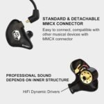 BASN in Ear Monitor Headphones for Musicians, Bsinger 2nd Generation Sound Isolating Earphones with Dual Dynamic Drivers Detachable MMCX Cable (Black)… - Image 3
