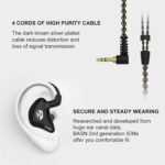 BASN in Ear Monitor Headphones for Musicians, Bsinger 2nd Generation Sound Isolating Earphones with Dual Dynamic Drivers Detachable MMCX Cable (Black)… - Image 4