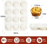 CAKETIME Silicone Muffin Pan, Regular Size Muffin Pan for Baking 12 Cups Non Stick Silicone Cupcake Pan 1 Pack Confetti - Image 3