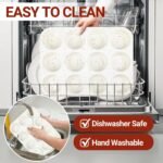 CAKETIME Silicone Muffin Pan, Regular Size Muffin Pan for Baking 12 Cups Non Stick Silicone Cupcake Pan 1 Pack Confetti - Image 4