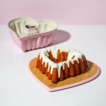 Paris Hilton Heart Shaped Fluted Cake Pan, Cast Aluminum with Clean Ceramic Nonstick Bakeware, Dishwasher Safe, Made without PFAS, PFOA, PFOS & PFTE, 9-Inch, Pink - Image 4