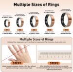 Smart Ring with Sleep Monitoring, Step Counting, Heart Rate, Blood Oxygen for iPhone and Android, No Subscription Fee, IP68 Waterproof Health Tracker (Rose Gold, 10) - Image 3
