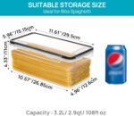 Vtopmart Airtight Food Storage Containers with Lids 8PCS Set 3.2L, Plastic Spaghetti Container for Pasta organizer, BPA Free Air Tight House Kitchen Pantry Organization - Image 3