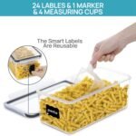 Vtopmart Airtight Food Storage Containers with Lids 8PCS Set 3.2L, Plastic Spaghetti Container for Pasta organizer, BPA Free Air Tight House Kitchen Pantry Organization - Image 5