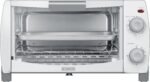 Dominion 4 Slice Small Toaster Oven Countertop, Retro Compact Design, Multi-Function with 30-Minute Timer, Bake, Broil, Toast, 1000 Watts, 2-Rack Capacity, White - Image 3