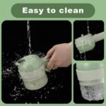 Multi-Functional Portable Wireless Vegetable Chopper - 4-in-1 Electric Food Processor for Chopping, Slicing, Grating & Whipping, with Cleaning Brush and Charging Cable - Image 6