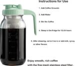 Fermus Cold Brew Coffee Filter for 64oz / 2Quart Wide Mouth Mason Jar Infuser 304 Stainless Steel Strainer with Seal Ring Design for Grounds Tea Fruit Coffee Filter - Image 3