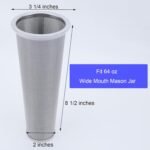 Fermus Cold Brew Coffee Filter for 64oz / 2Quart Wide Mouth Mason Jar Infuser 304 Stainless Steel Strainer with Seal Ring Design for Grounds Tea Fruit Coffee Filter - Image 5