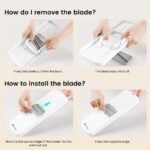 KEOUKE 8-in-1 Vertical Vegetable Chopper Mandoline Slicer with Container White - Safe Tap Out Dicer with Hand Guard for Kitchen Easy Food Prep, Onion Potato Veggie Fruit - Image 4