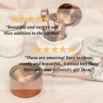 Copper Stainless Steel Measuring Cups and Spoons Set of 8, Wooden Handle with US Measurements, Metric Cups and Spoons for cooking and baking - Image 5