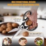 Kitchen Scissors All Purpose 2 Pack, Heavy Duty Kitchen Shears, Shears with Protective Sheath, Cutting Meat, Food, Fish, Poultry Multipurpose Sharp Sissors for Dishwasher Safe - Image 3