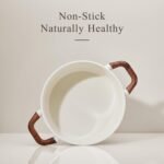 CAROTE 5QT Nonstick Stock Pot with Lid, 5 Quart Casserole with Ladle, Even Heating Stockpot, Fits All Stoves, Non Stick Big Cooking Pots PFOA Free, White - Image 4