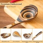 Gudamaye Pakkawood Deep Soup Ladles, 10.6 inch Big Wooden Ladle for Cooking, Wooden Kitchen Utensils Set - Image 4