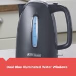 BLACK+DECKER 1.7L Cordless Electric Kettle, KE1555GY, Water Window, Rapid Boil, Auto Shutoff, Grey - Image 6