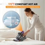Bed Vacuum Cleaner for Mattress & Couch, 16kPa Powerful Suction with 36,000 Vibrations/Min, 149°F Hot Air, Smart LED Clean Indicator, Washable Reusable Filter, Lightweight Upholstery Vacuum - Image 7
