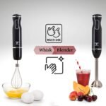 Moss & Stone Hand Blender With Egg Whisk, Powerful 300-Watt Stick Blender, Hand Mixer Set Stainless Steel Shaft & Blades, Black Handheld Blender With Ergonomic Handle (Without Chopper) - Image 3
