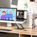 Urmust Laptop Notebook Stand Holder Adjustable Laptop Stand Portable Computer Riser Compatible with MacBook Air Pro HP Dell XPS Lenovo All Laptops 10-15.6"(Black) - Image 3