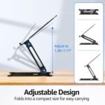 Urmust Laptop Notebook Stand Holder Adjustable Laptop Stand Portable Computer Riser Compatible with MacBook Air Pro HP Dell XPS Lenovo All Laptops 10-15.6"(Black) - Image 4