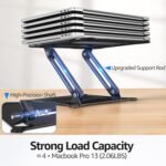 Urmust Laptop Notebook Stand Holder Adjustable Laptop Stand Portable Computer Riser Compatible with MacBook Air Pro HP Dell XPS Lenovo All Laptops 10-15.6"(Black) - Image 5